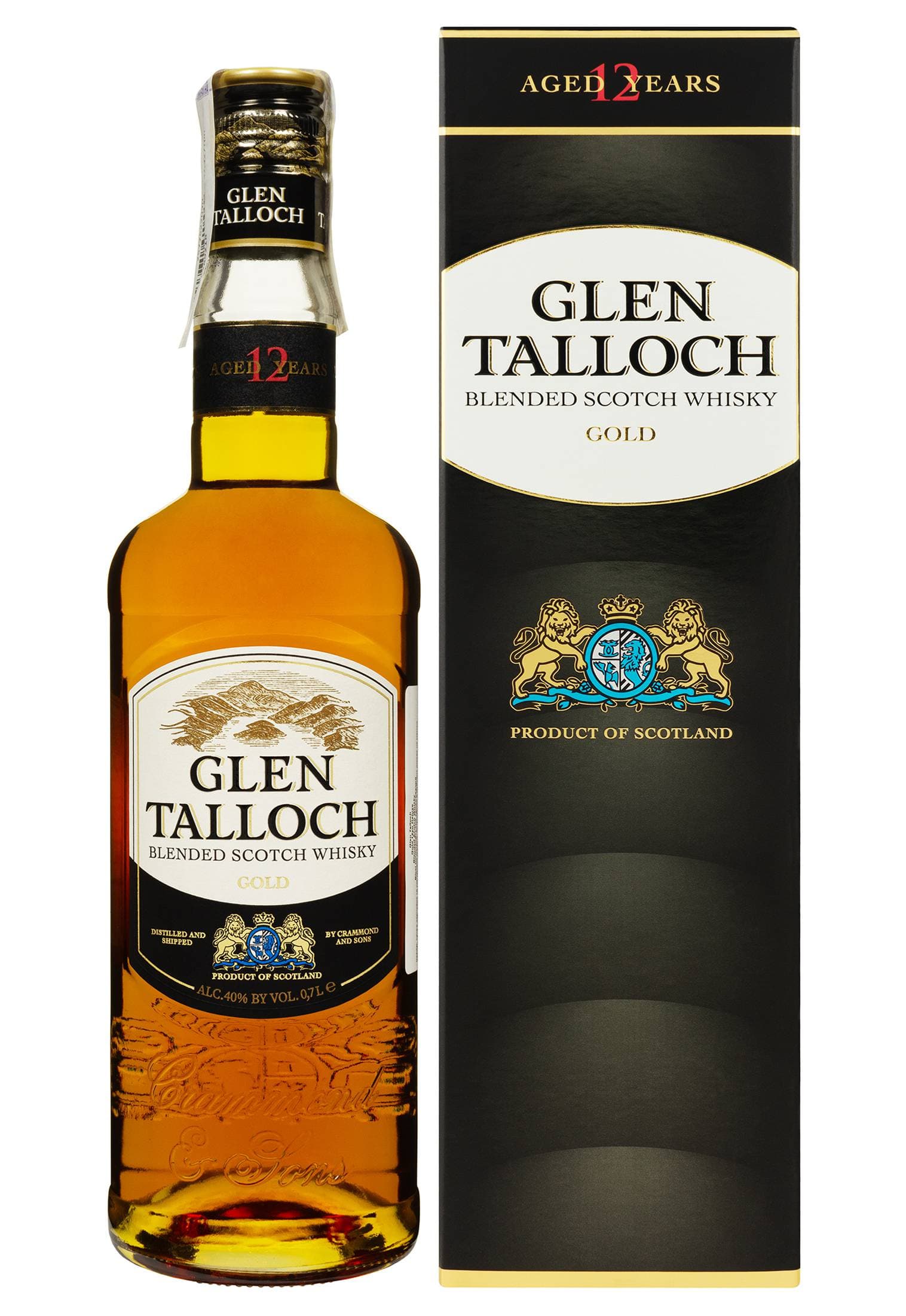 Віскі Glen Talloch Gold 12 YO Deluxe Blended Scotch в коробці 0.7 л - зображення 1