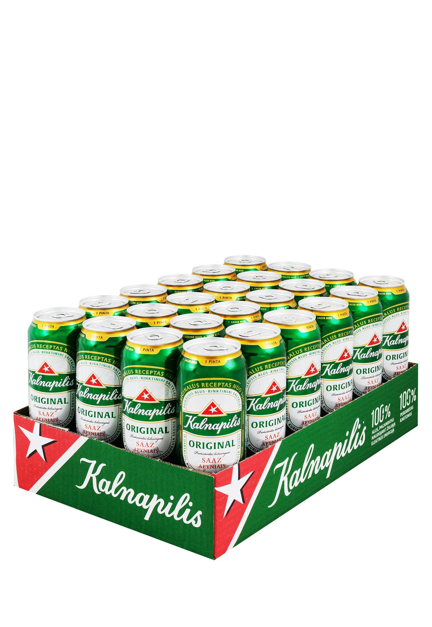 Упаковка Пиво Kalnapilis Original ( 5% з/б 0.568 л 24 шт ) - зображення 1