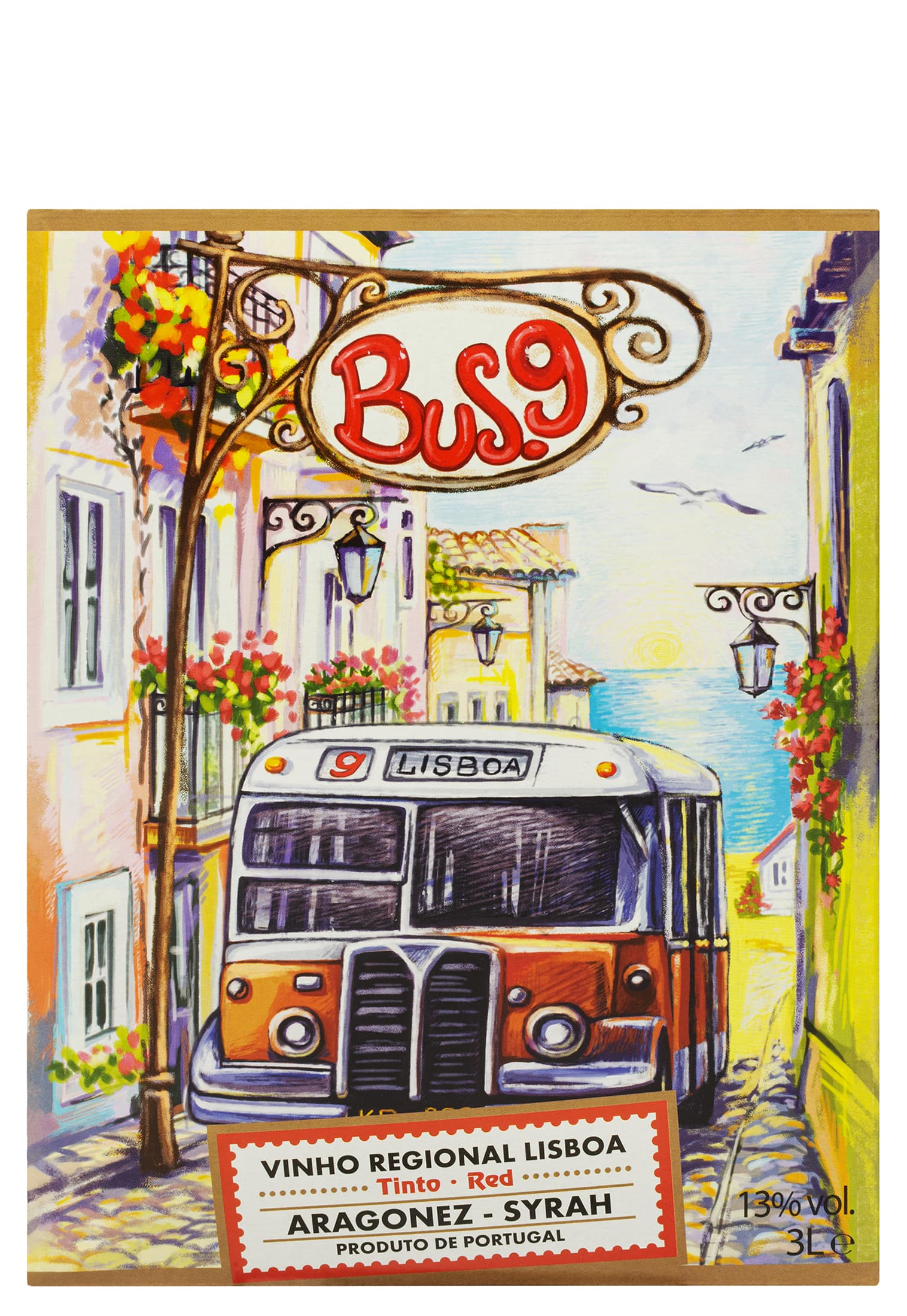 Vinho Regional Lisboa Bus.9 Syran-Aragonez Червоне Сухе 3 л - зображення 1