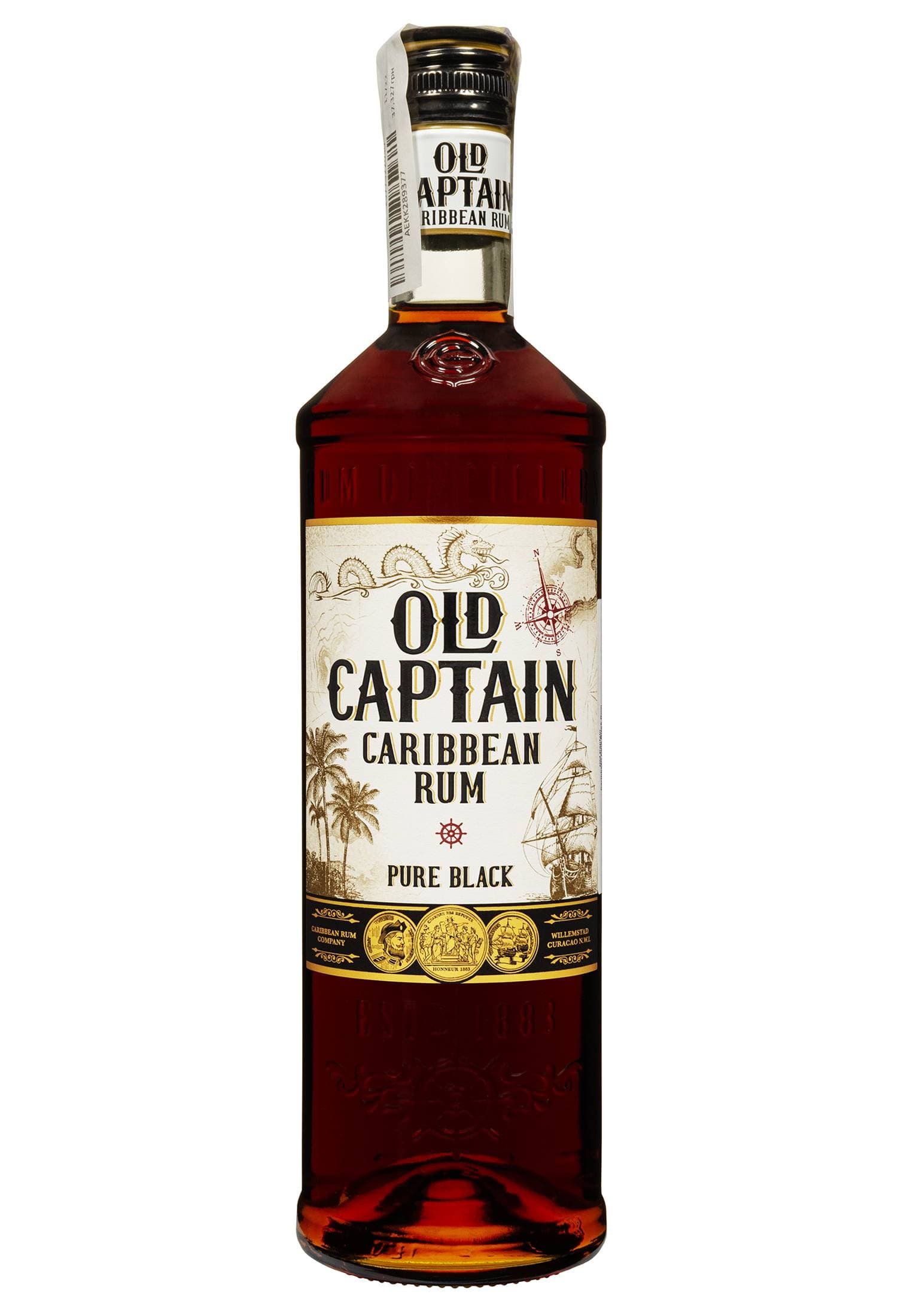 Ром Old Captain Caribbean Pure Black 0.7 л - зображення 1