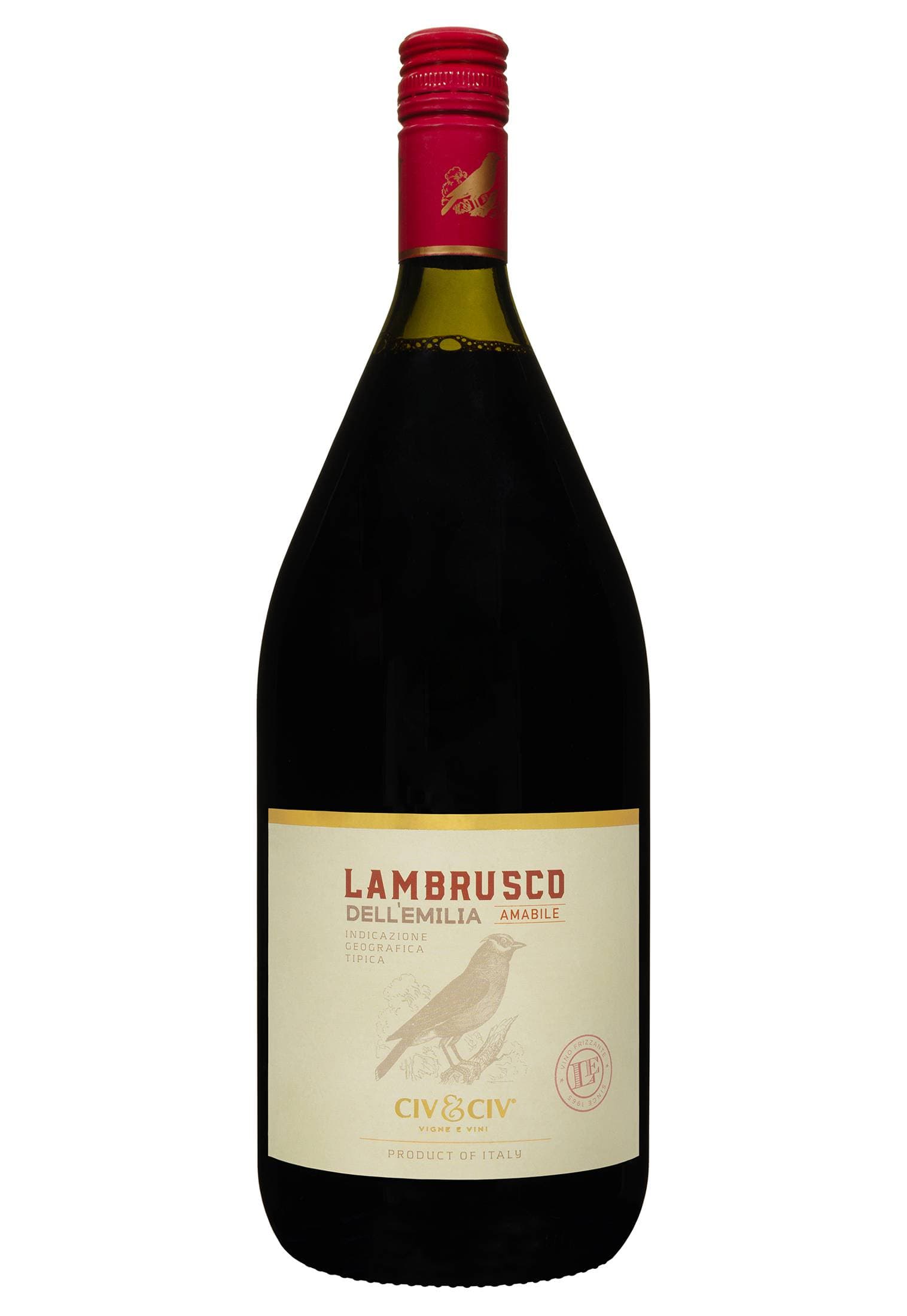 Civ&Civ Lambrusco dell'emilia Rosso Amabile Червоне Напівсолодке 1.5 л - зображення 1