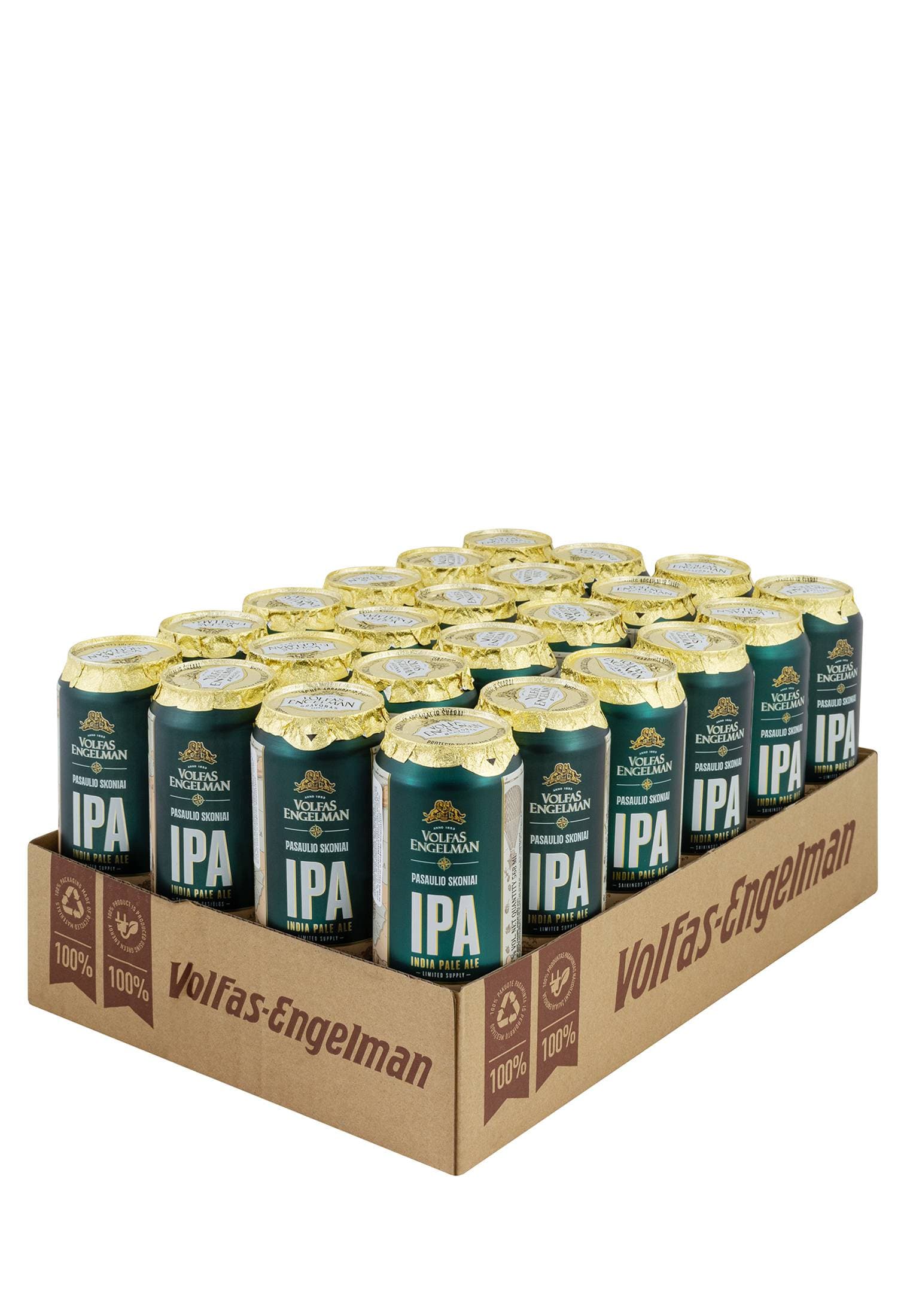 Упаковка Пиво Volfas Engelman IPA ( 6% світле з/б 0.568 л 24 шт ) - зображення 1