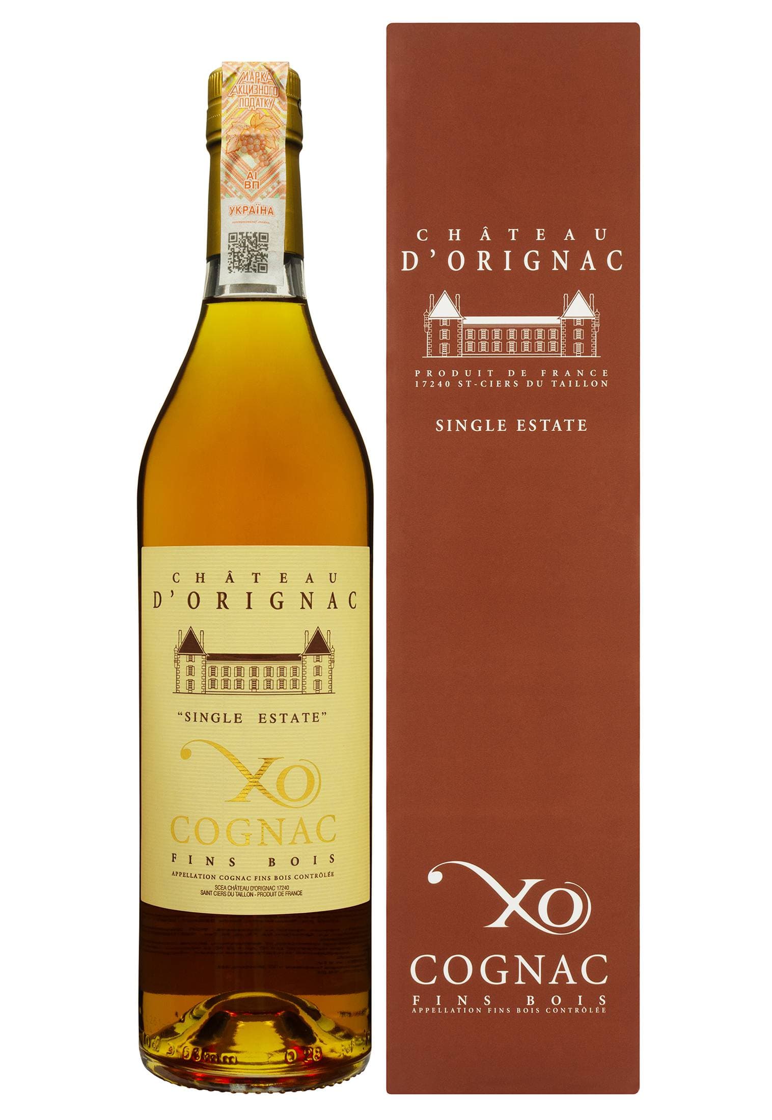 Коньяк Chateau d'Orignac Fins Bois X.O. в коробці 0.7 л - зображення 1