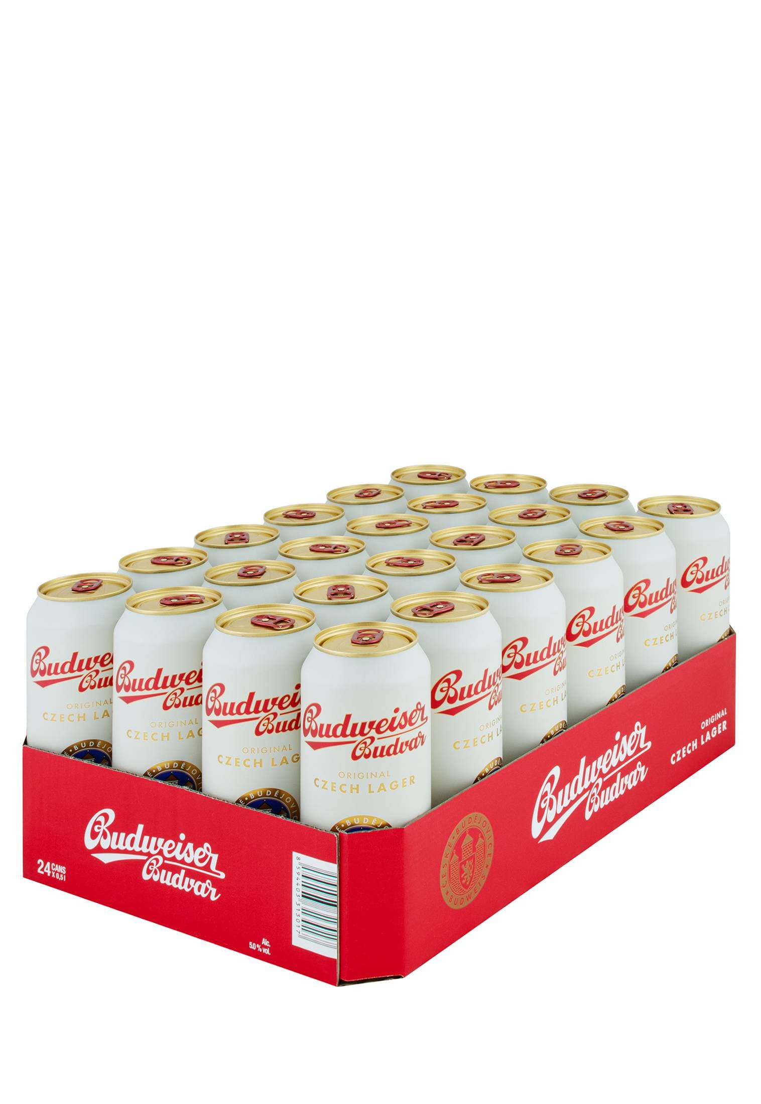 Упаковка Пиво Budweiser Budvar ( 5% світле з/б 0.5 л 24 шт ) - зображення 1