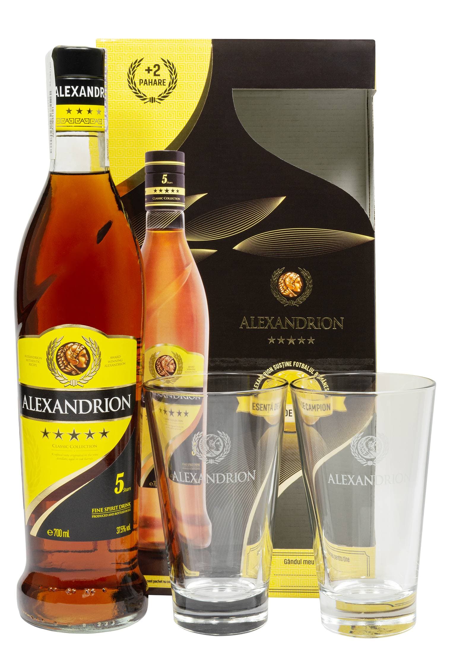 Бренді Alexandrion 5 років з 2 склянками 0.7 л - зображення 1