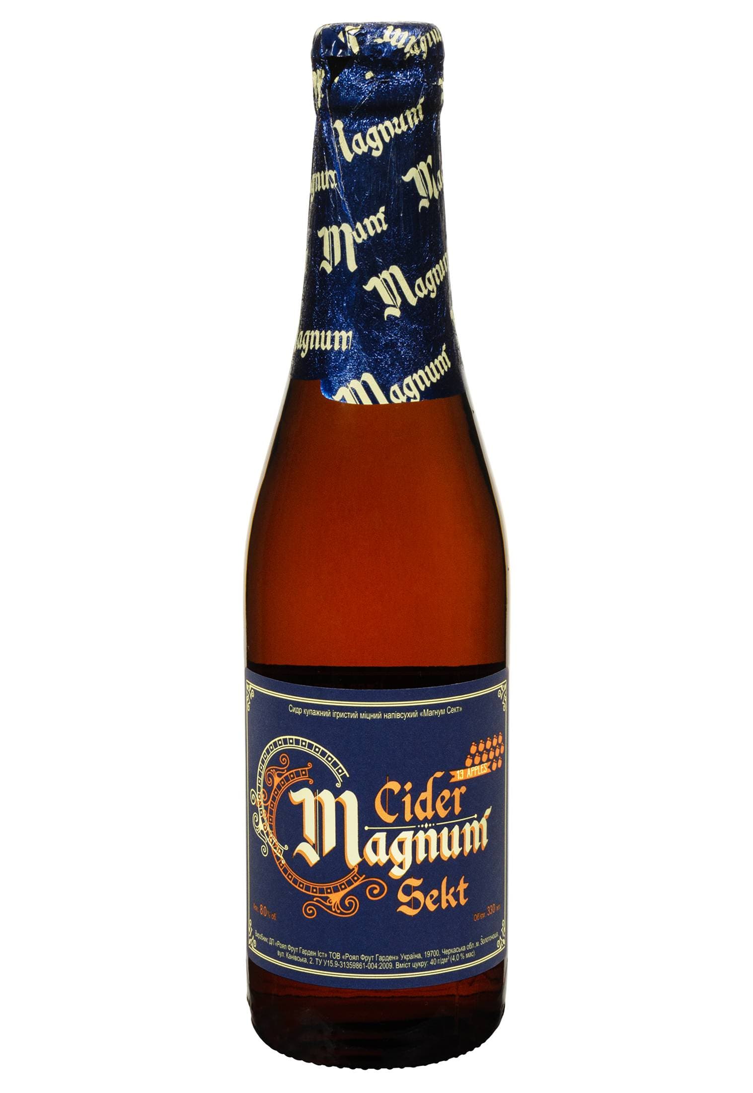 Сидр Magnum Sekt купаж ігристий креп.напівсухий 8% 0.33 л - зображення 1