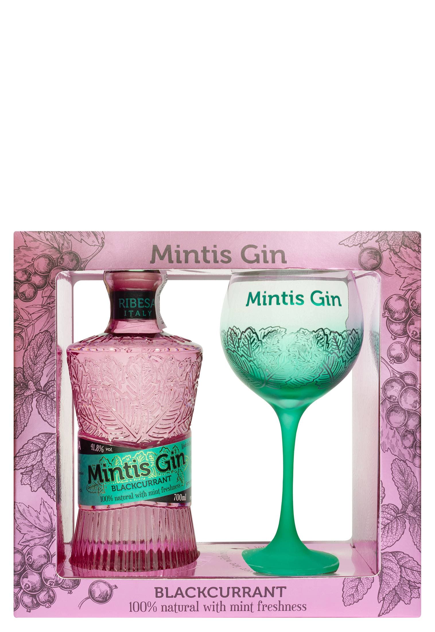 Джин Mintis Blackcurrant Ribesa зі склянкою 0.7 л - зображення 1