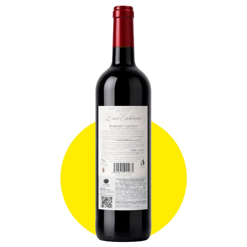 Вино "Louis Eschenauer Bordeaux Superieur Reserve" червоне сухе 0,75л 12,5%