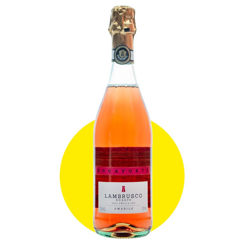 Вино ігристе "Rocaforte Lambrusco Dell Emilia" рожеве напівсолодке 0,75л 7,5%
