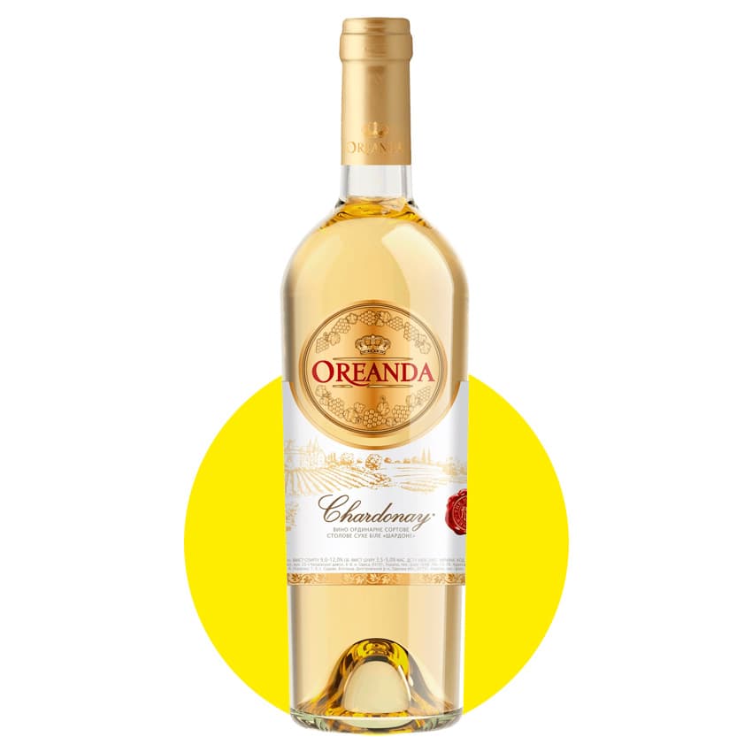 Вино "Oreanda Chardonnay" біле сухе 0,75л 9,5-14%