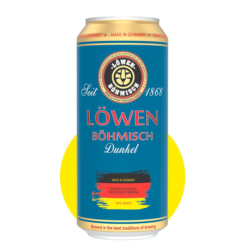 Пиво "Löwen Böhmisch Dunkel" темне 0,5л 4,2% ж/б