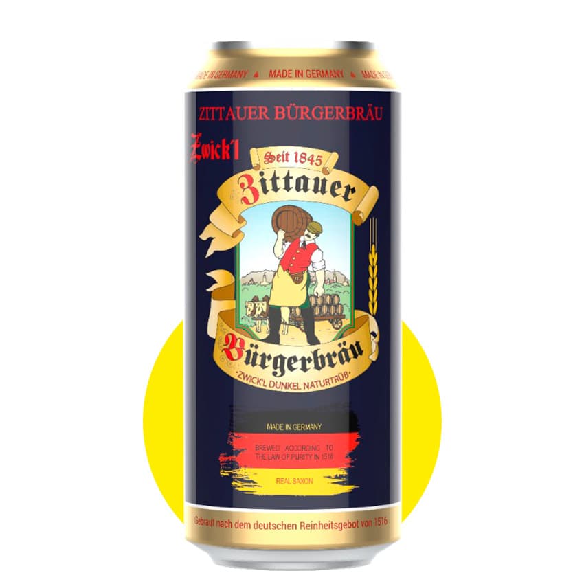 Пиво "Zittauer Bürgerbräu Zwick" темне 0,5л 6,7% ж/б