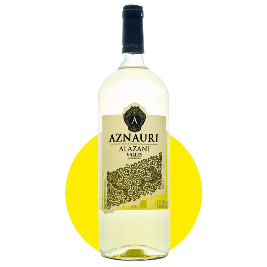 Вино "Алазанська долина" біле напівсолодке 1,5л 9-13% ТМ Aznauri