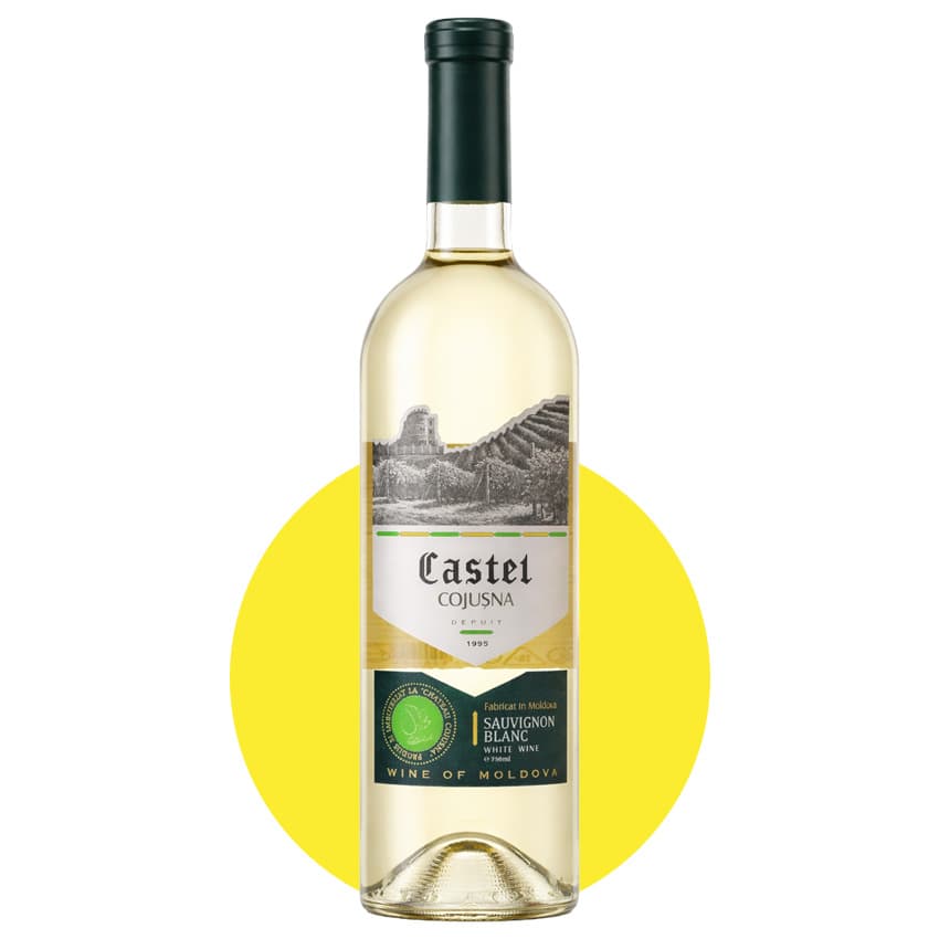 Вино "Castel Cojusna Sauvignon Blanc" біле напівсухе 0,75л 11,5%