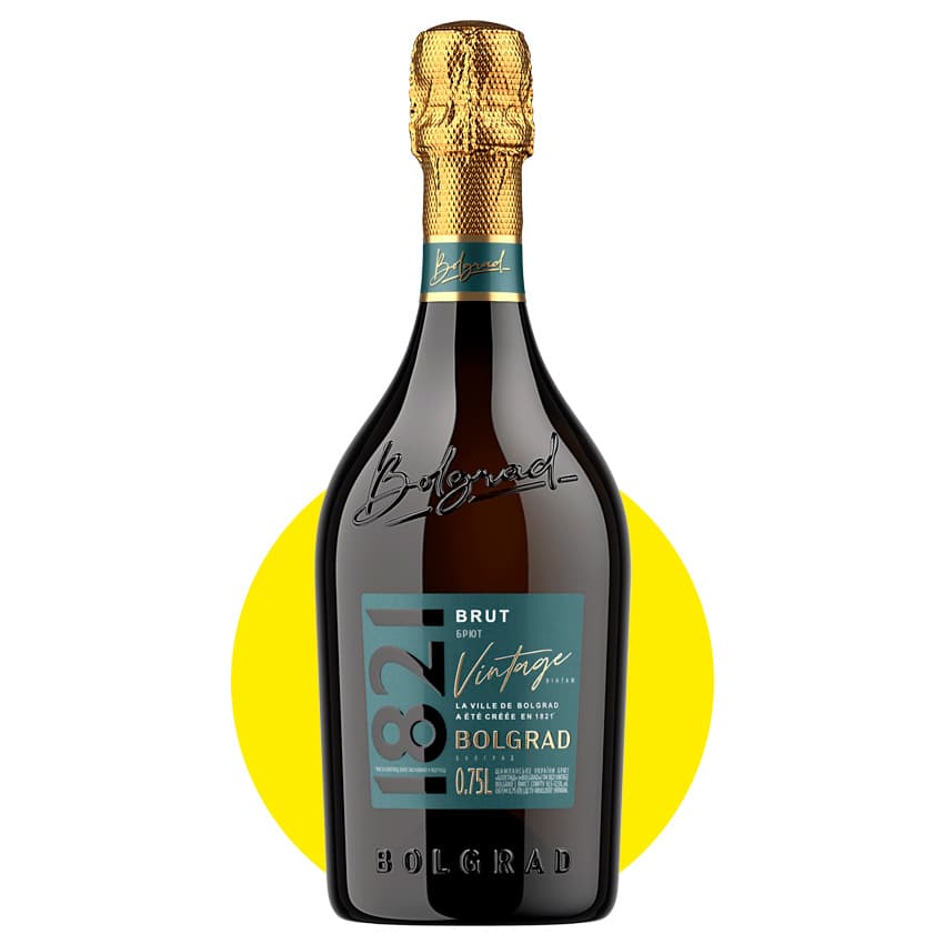 Вино ігристе "Bolgrad Vintage 1821" біле брют 0,75л 10-13,5%