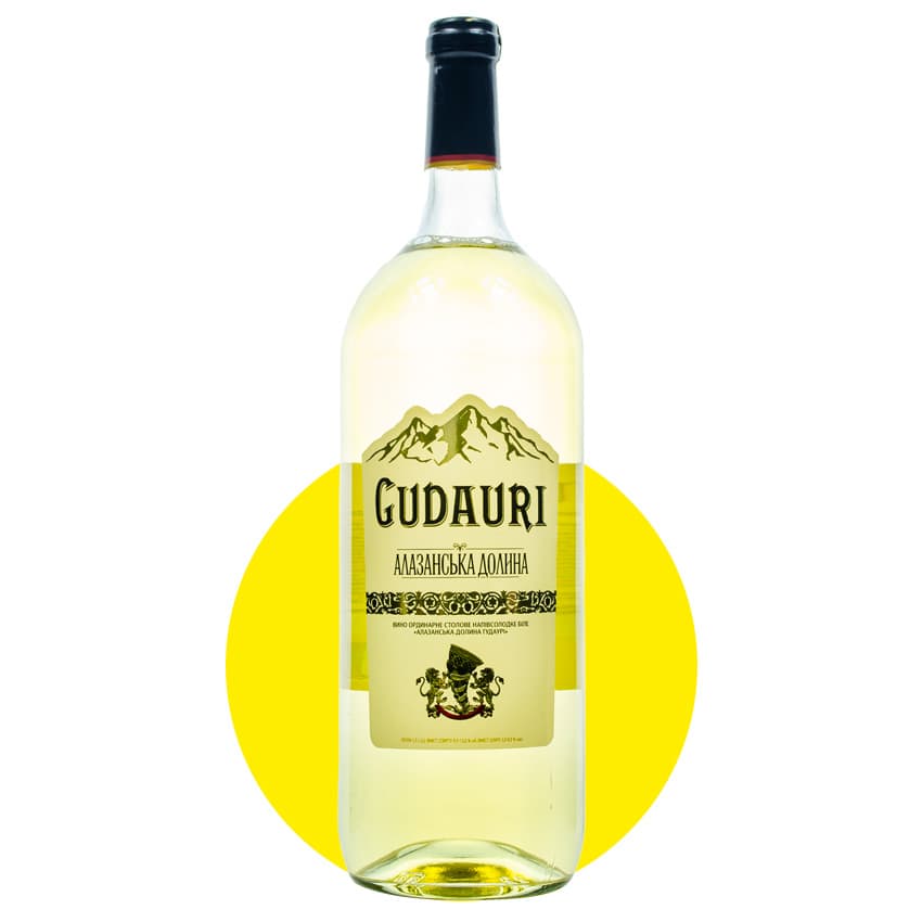 Вино "Gudauri Алазанська Долина" біле напівсолодке 1,5л 9-13%
