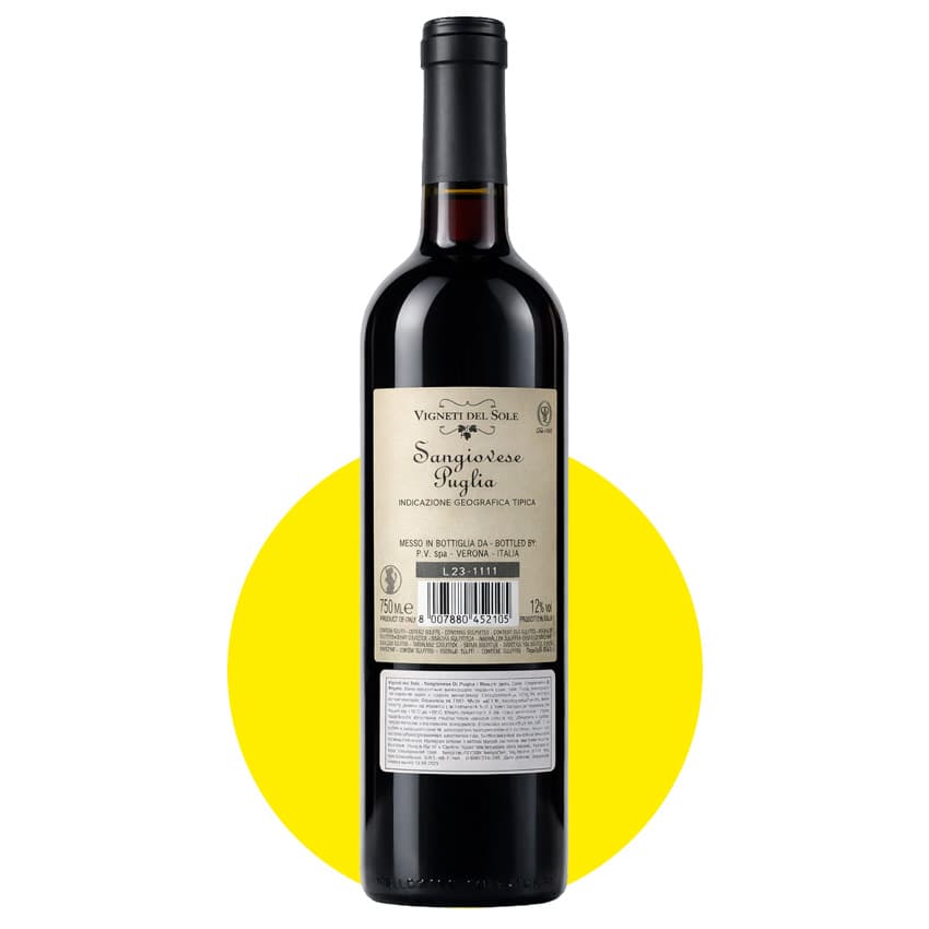Вино "Vigneti del Sole Sangiovese" червоне сухе 0,75л 12%
