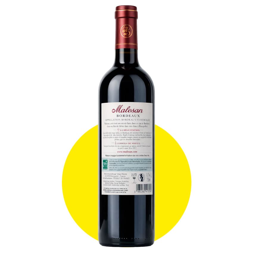 Вино "Malesan Bordeaux Rouge" червоне сухе 0,75л 12,5%