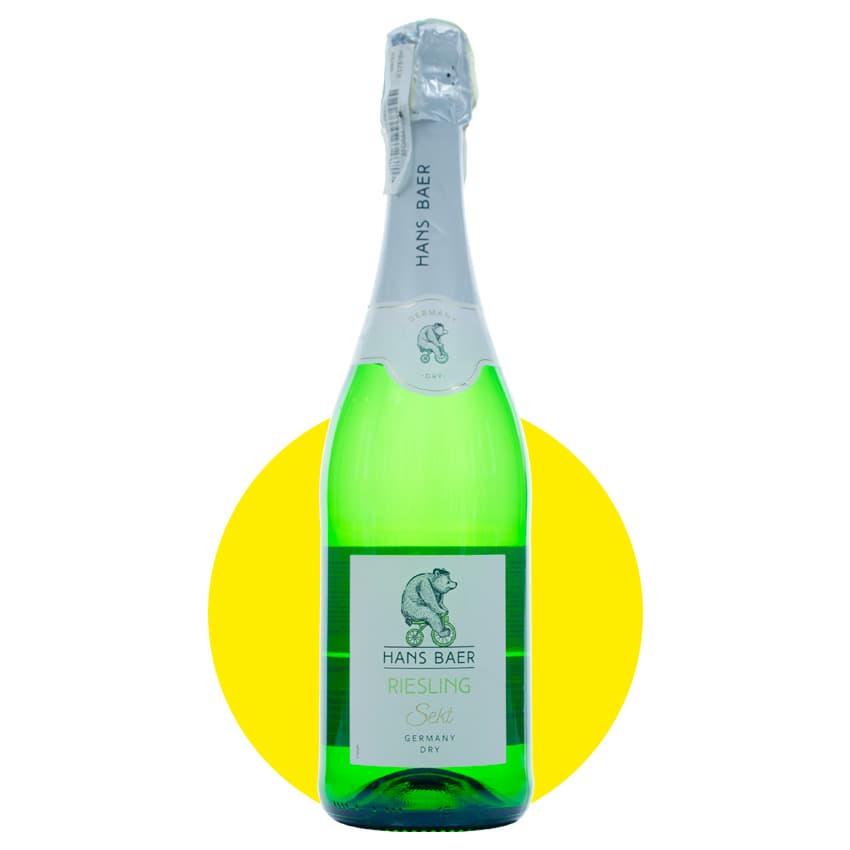 Вино ігристе "Hans Baer Riesling Dry Sekt" біле сухе 0,75л 12,5%