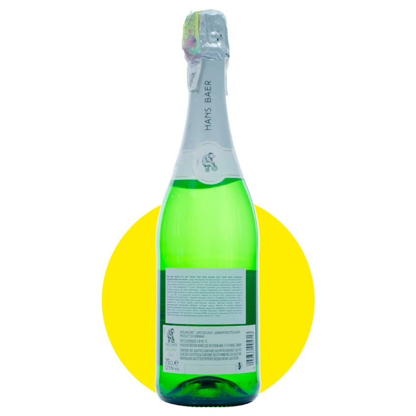 Вино ігристе "Hans Baer Riesling Dry Sekt" біле сухе 0,75л 12,5%