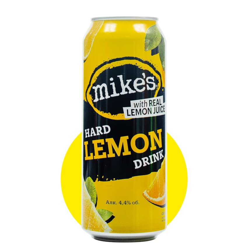 Пиво "Mike's Hard Drink" з соком лимона 0,5л 4,4% ж/б