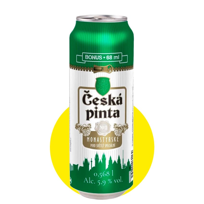 Пиво "Ceska Pinta Monastyrskе" світле 0,568л 5,9% ж/б