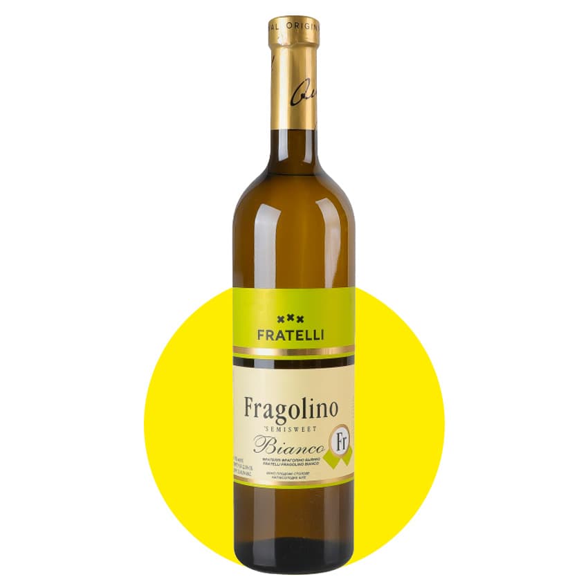 Вино плодове "Fratelli Fragolino Bianco" біле напівсолодке 0,75л 9-13%