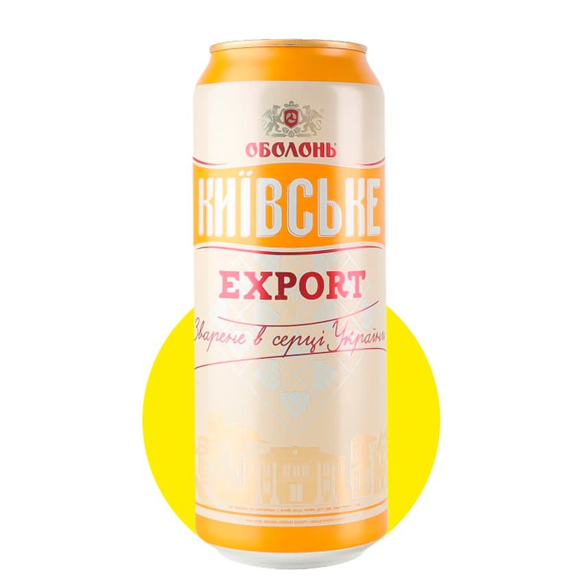 Пиво "Оболонь" Київське Export світле 0,5л 4,7% ж/б
