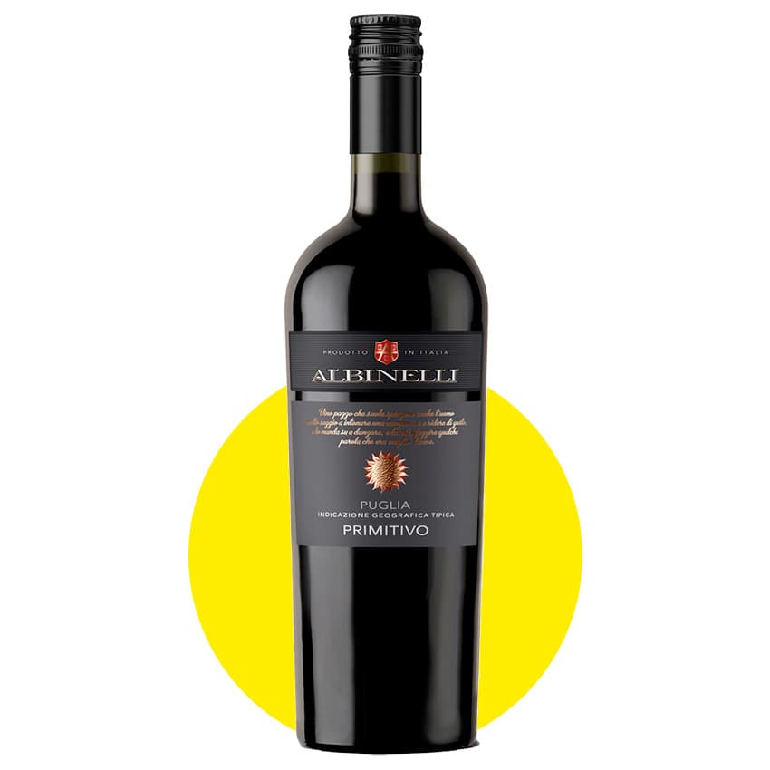 Вино "Albinelli Primitivo Puglia" червоне сухе 0,75л 13%