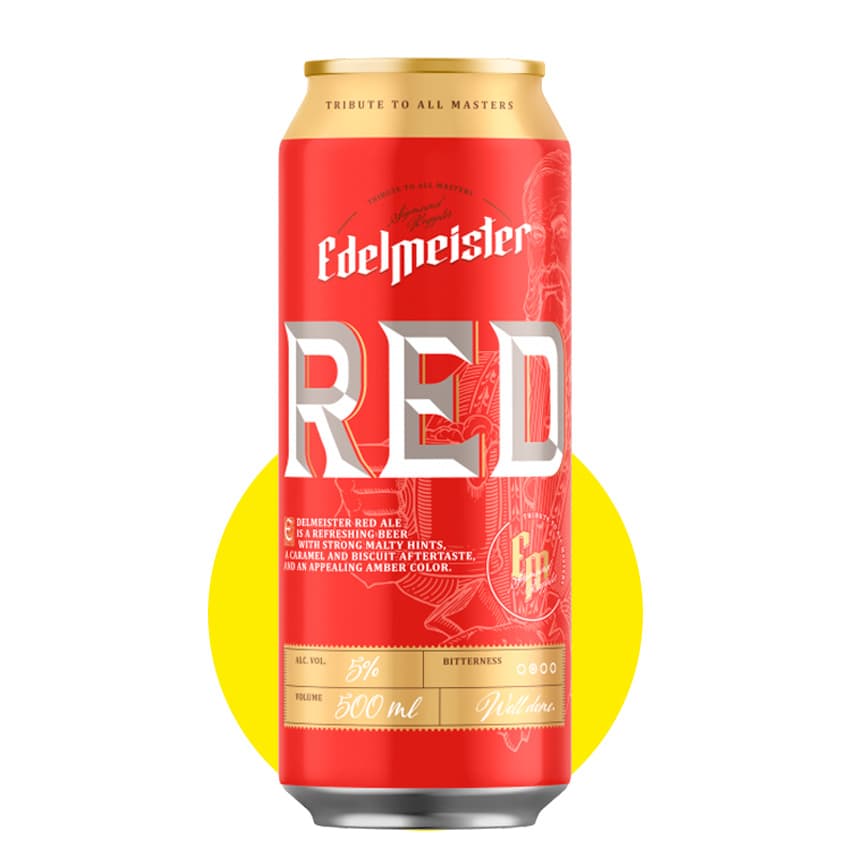 Пиво "Edelmeister Red" янтарне 0,5л 5% ж/б