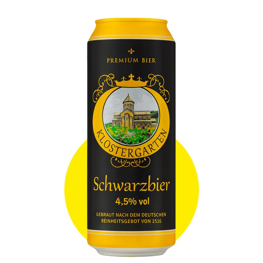 Пиво "Klostergarten Schwarzbier" темне 0,5л 4,5% ж/б