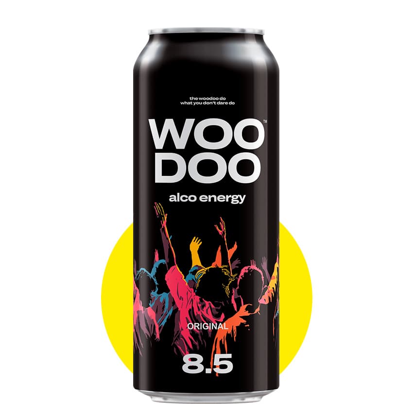 Напій с/а енергетичний "Woodoo" 0,5л 8,5% ж/б