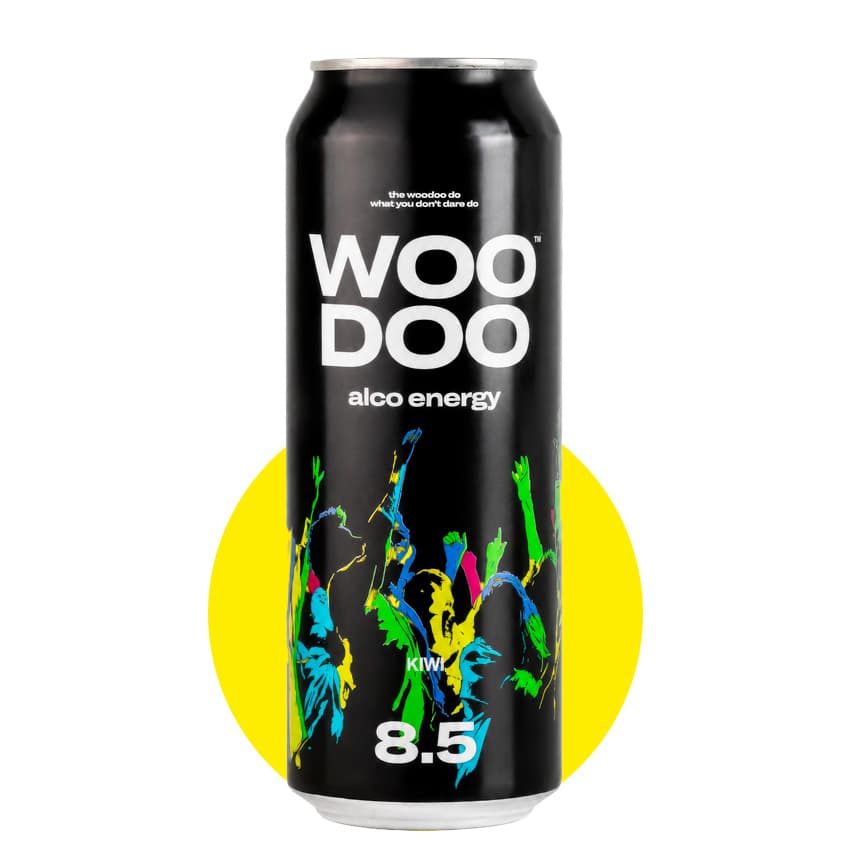 Напій с/а енергетичний "Woodoo" Ківі 0,5л 8,5% ж/б