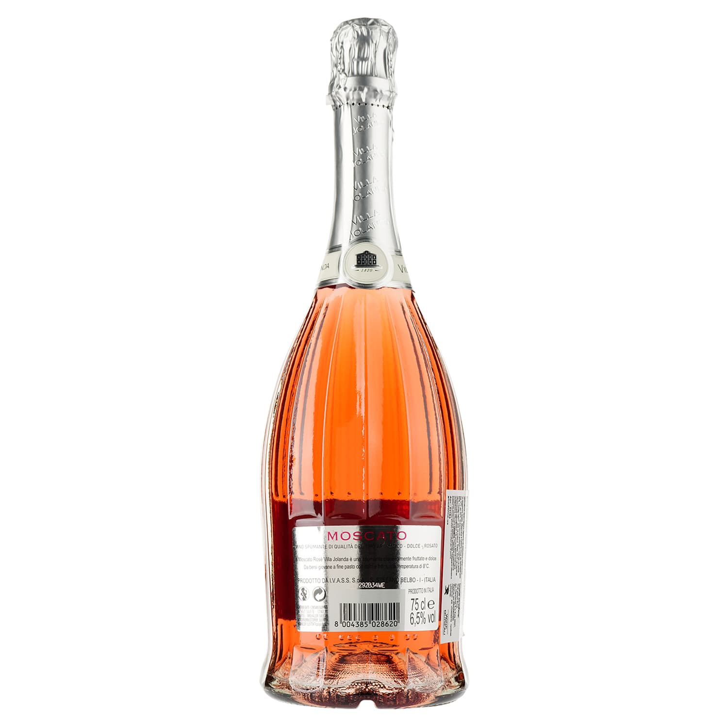 Вино ігристе Santero Moscato Rose Villa Jolanda Carved, рожеве, солодке, 6,5%, 0,75 л (2184) - зображення 2