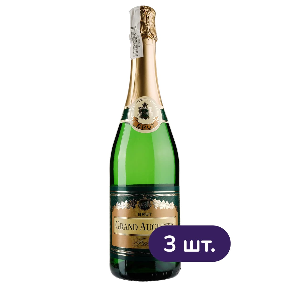 Вино ігристе Grand Augustin Brut white біле брют 2.25 л (3 шт. х 0.75 л) - зображення 1