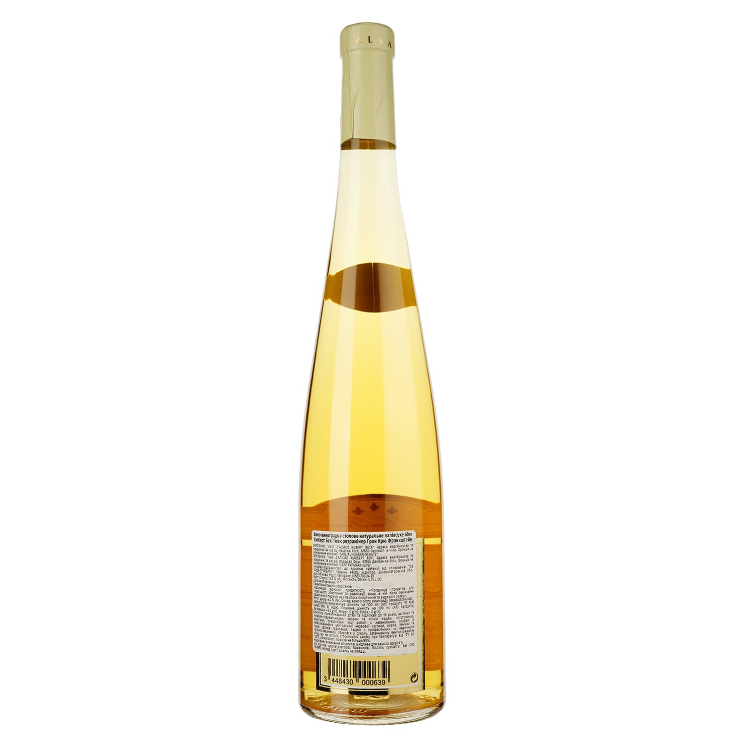 Вино Hubert Beck Gewurztraminer Grand Cru Frankstein, біле, напівсолодке, 13,5%, 0,75 л (35895) - зображення 2