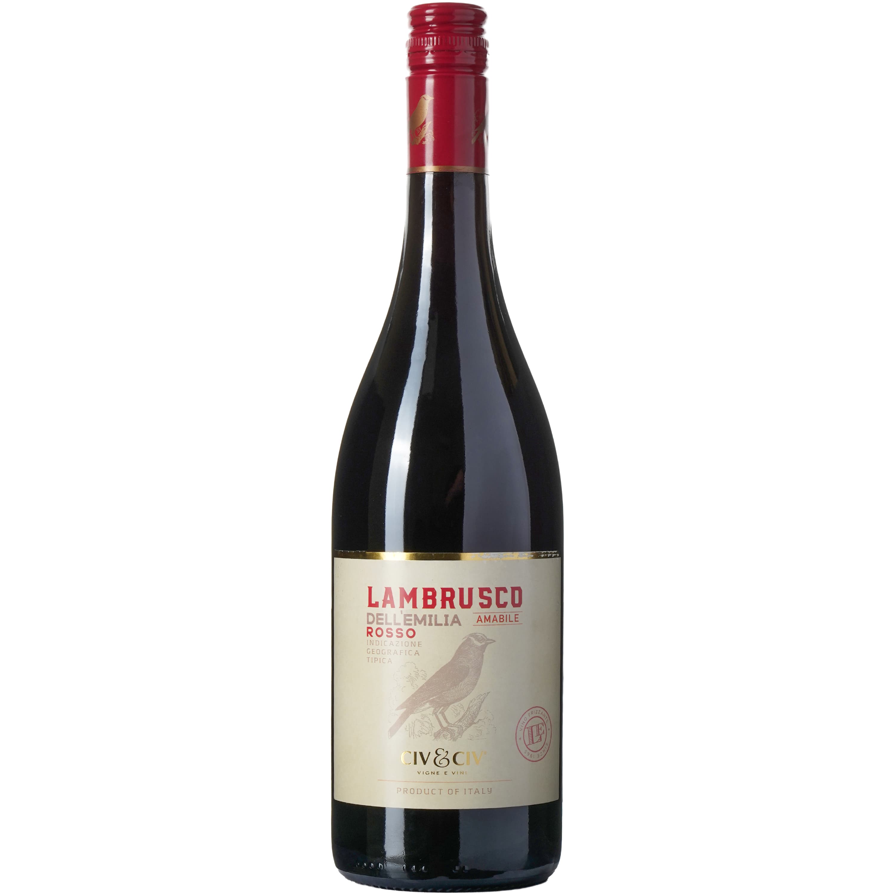 Вино напівігристе Civ&Civ Lambrusco dell'Emilia Rosso Amabile напівсолодке червоне 0.75 л - зображення 1