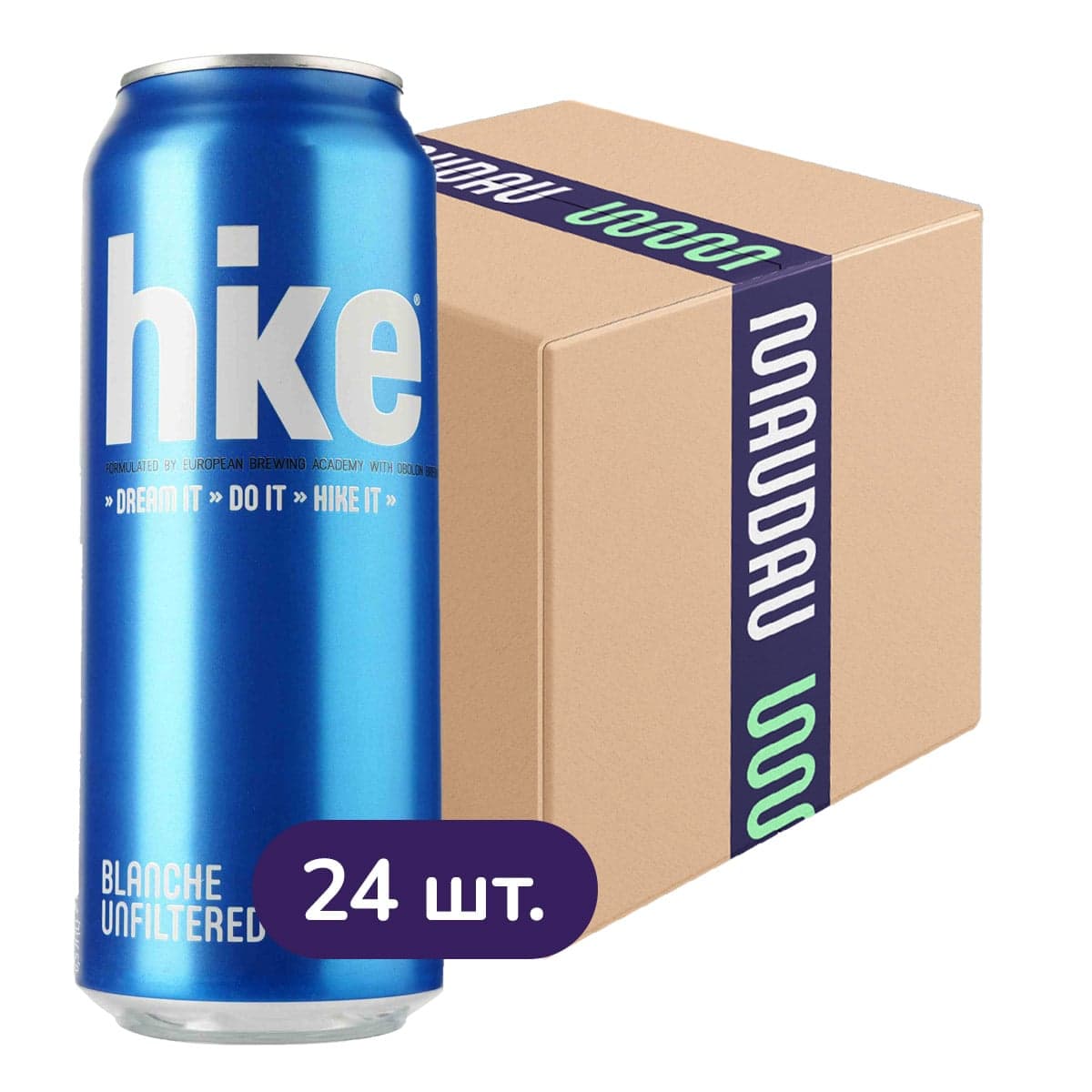 Упаковка пива Hike Blanche світле 4.9% 12 л (0.5 л х 24 шт.) з/б - зображення 1