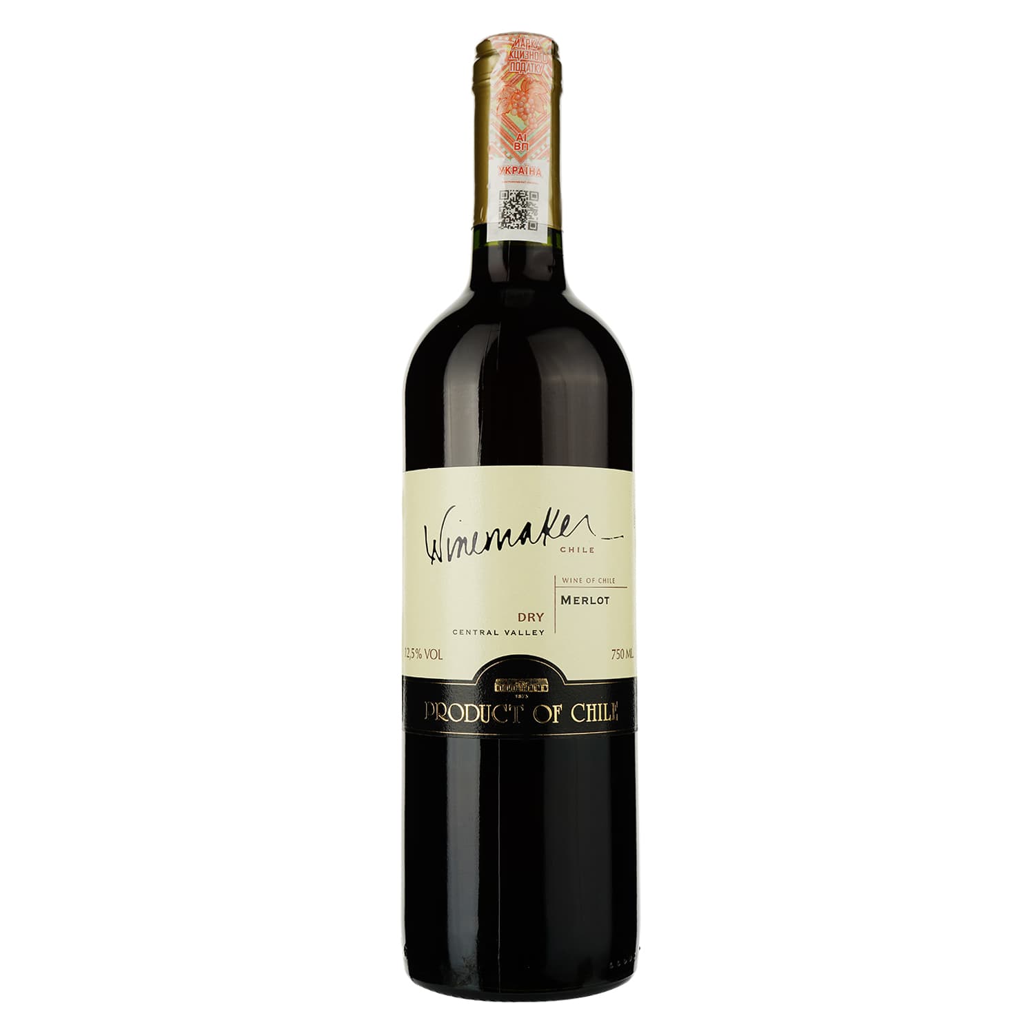 Вино Winemaker Merlot, 13%, 0,75 л (478752) - зображення 1