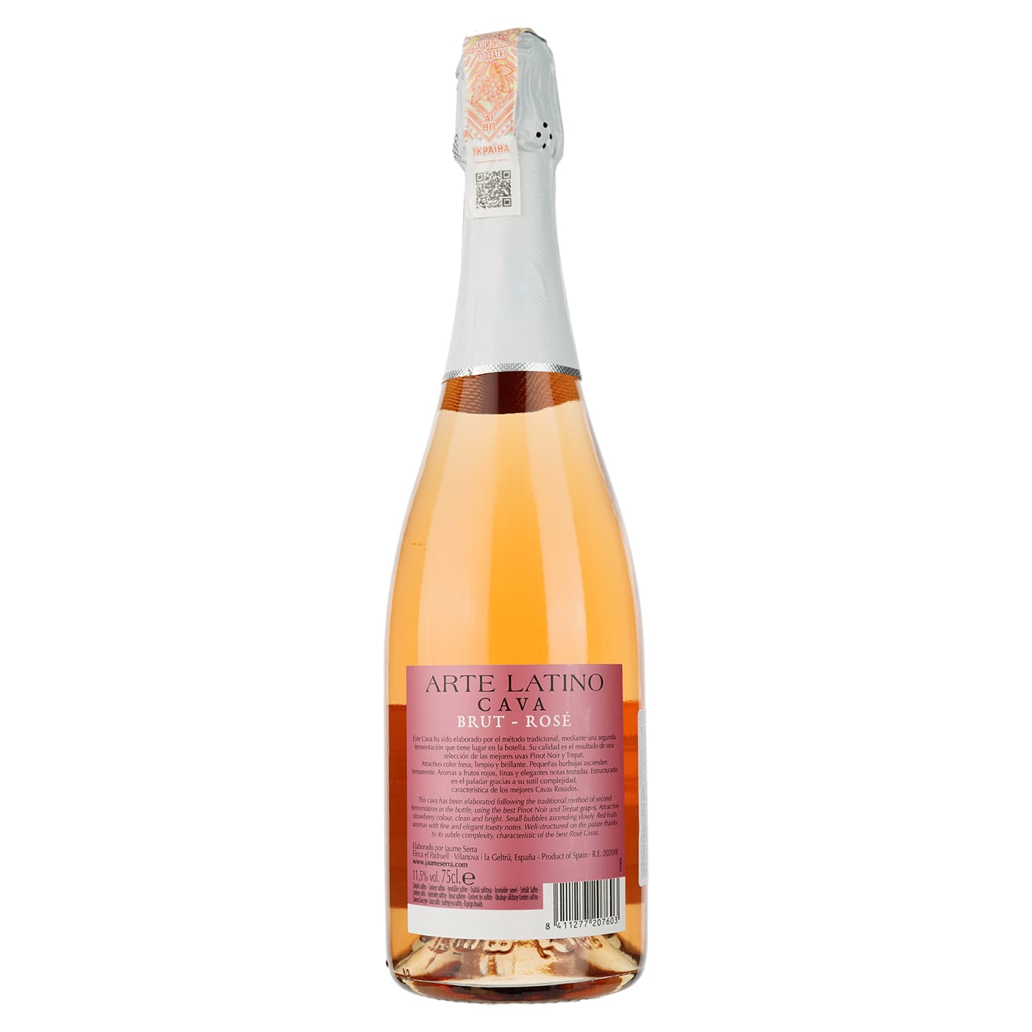 Упаковка ігристого вина Arte Latino Cava Brut Rose рожеве сухе 4.5 л (0.75 л x 6 шт.) - зображення 3