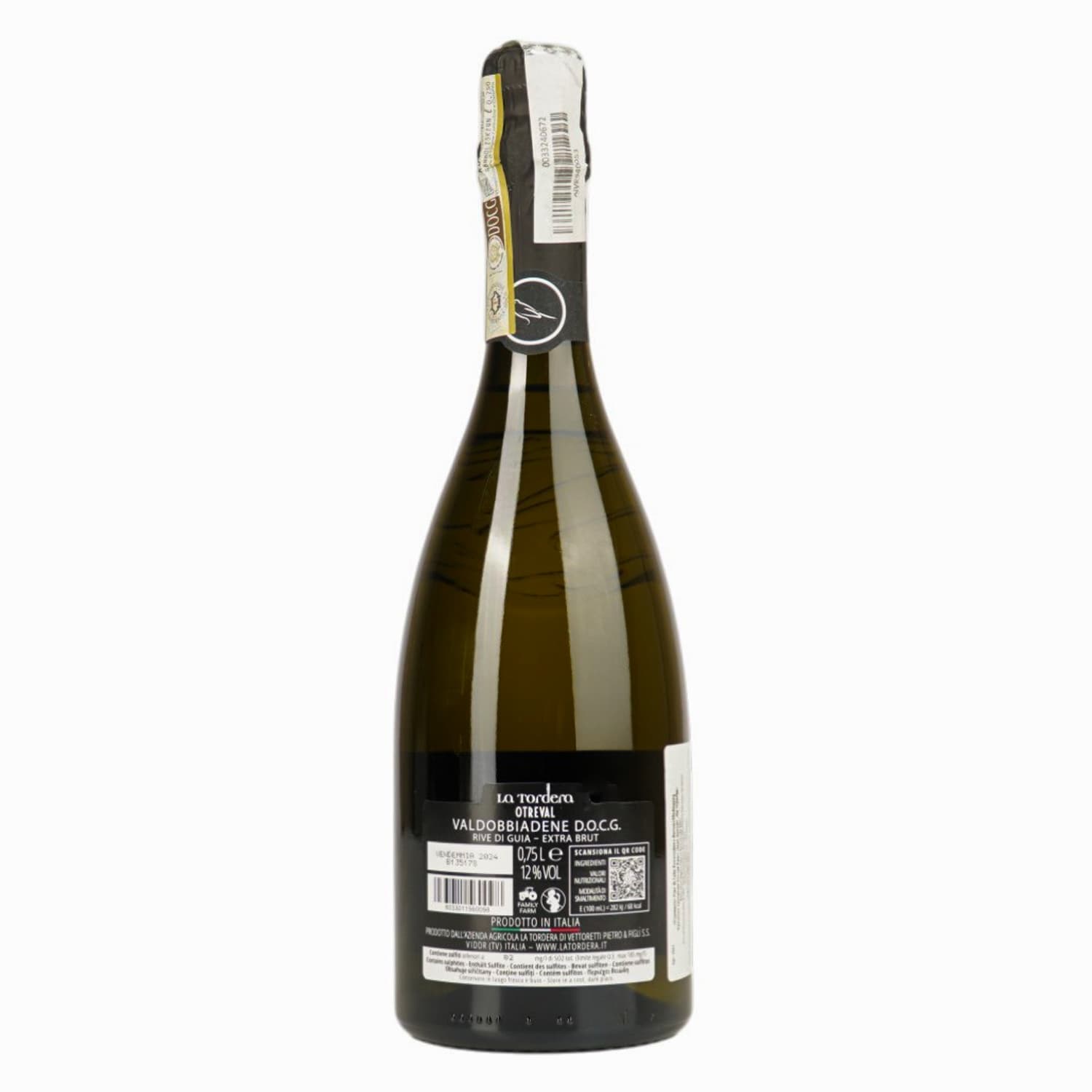 Вино ігристе La Tordera Prosecco Rive Di Guía Valdobbiadene Superiore DOCG Otreval Extra Brut - Zero Zuccheri біле екстра брют 12% 0.75 л (1031) - зображення 2