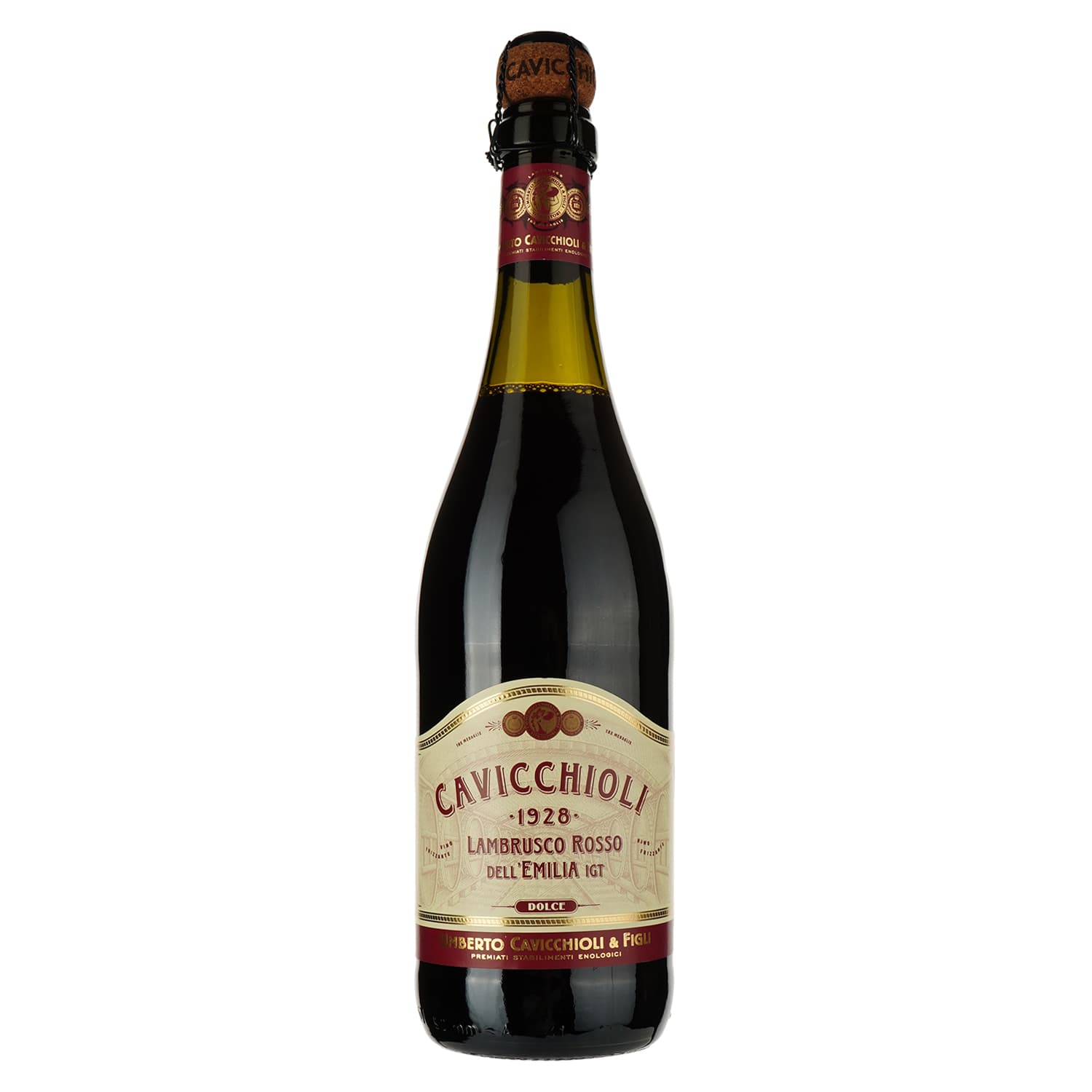 Вино ігристе Giv Cavicchioli Lambrusco Emilia Rosso Dolce, 7,5%, 0,75 л (8000009948202) - зображення 1