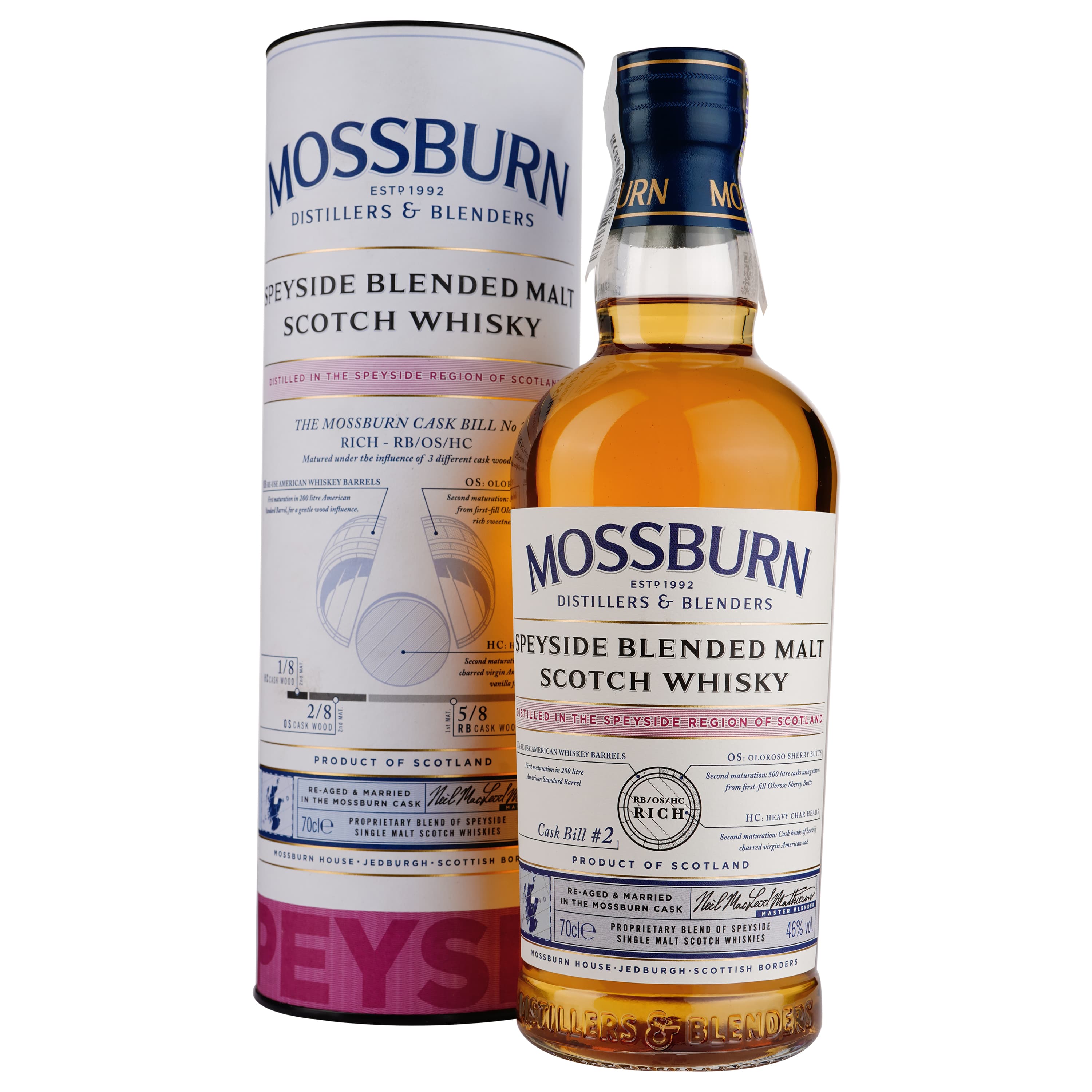Віскі Mossburn Speyside Blended Malt Scotch Whisky, 46 %, 0,7 л - зображення 1