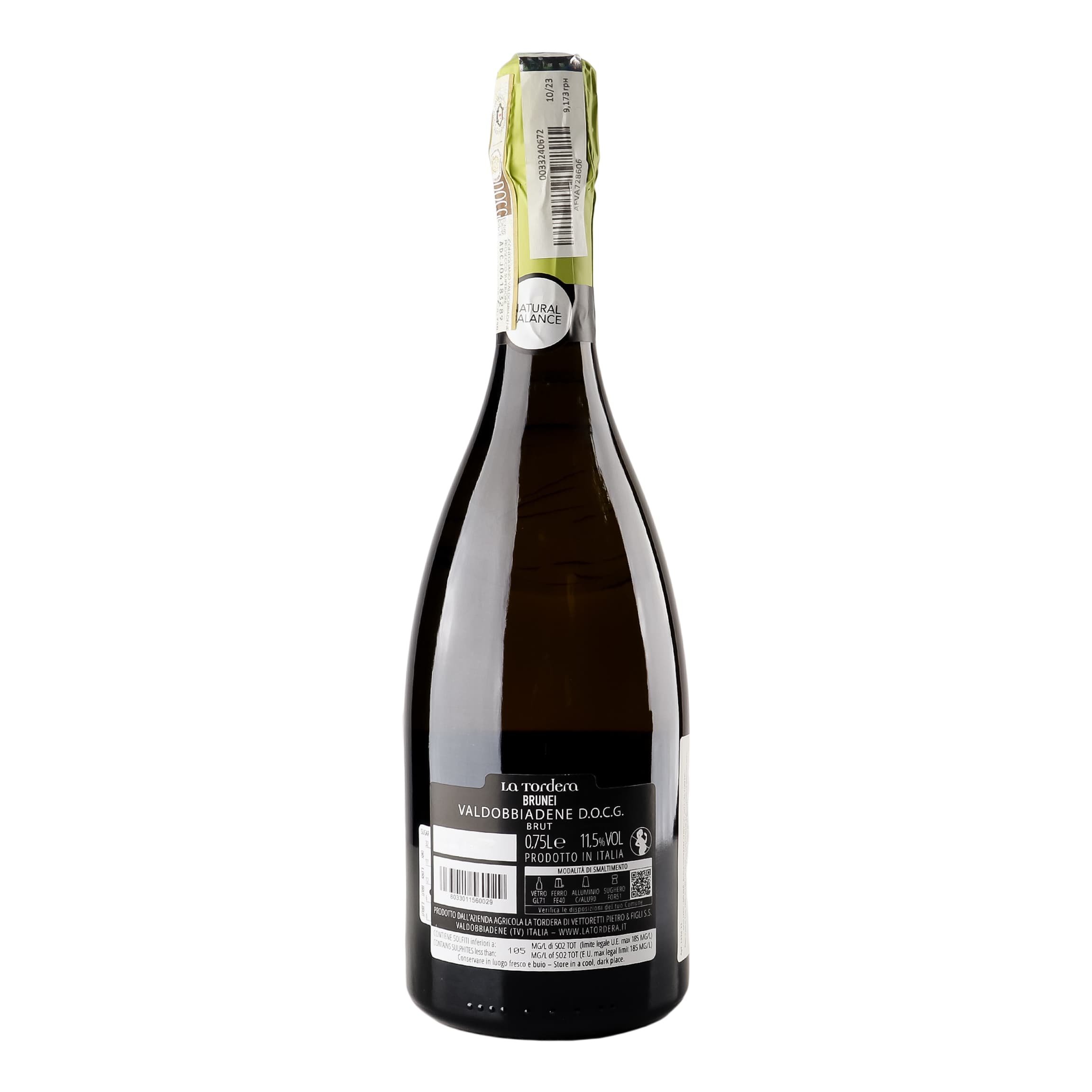 Вино ігристе La Tordera Prosecco Valdobbiadene Superiore Brunei Spumante Brut біле брют 11.5% 0.75 л (1030) - зображення 3