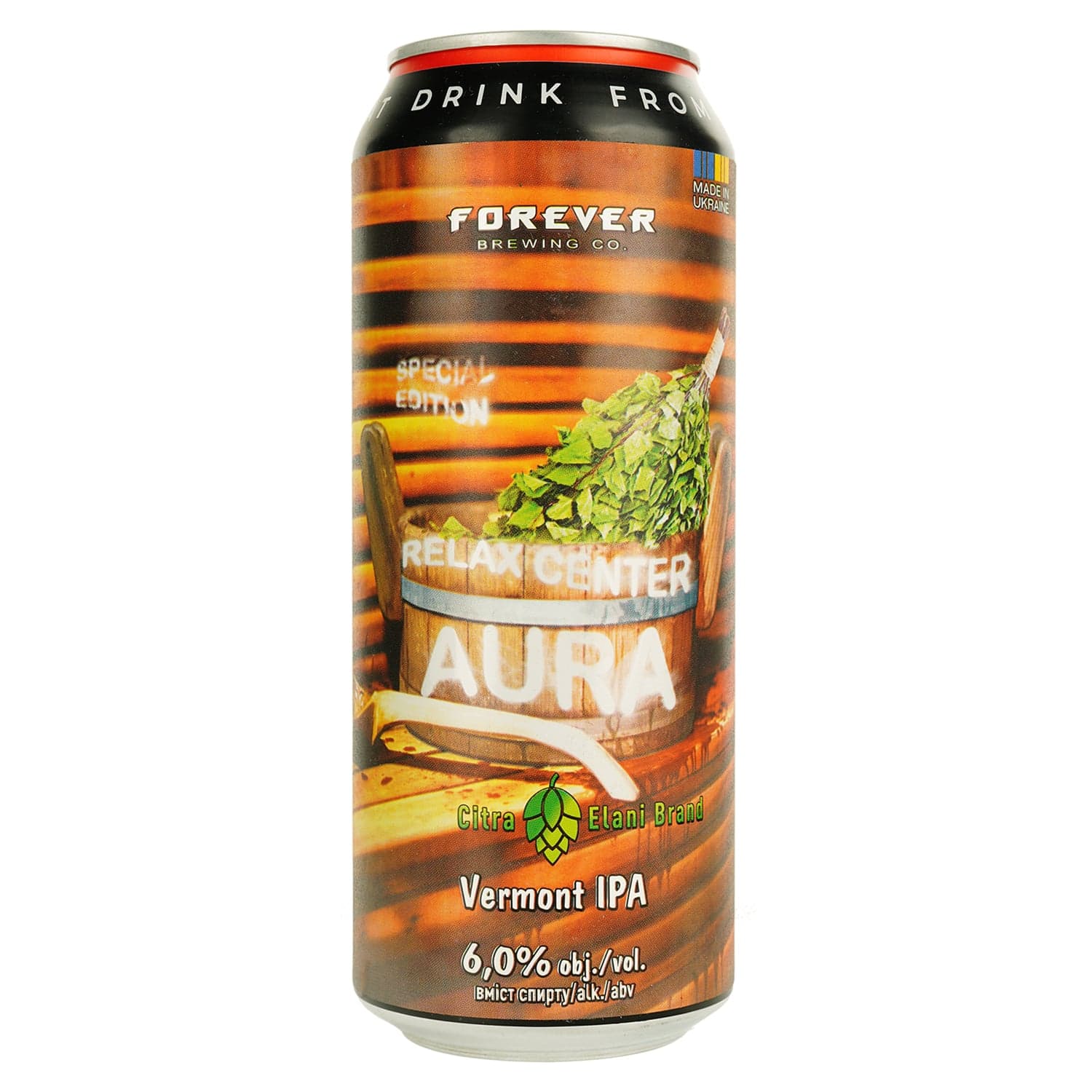 Пиво Forever Relax Center Aura світле нефільтроване 6% 0,5 з/б - зображення 1