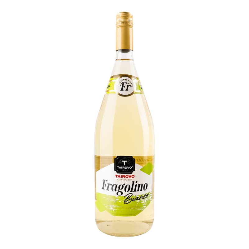Напій винний Tairovo Fragolino Bianco ігристий білий напівсолодкий 6-6.9% 1.5 л - зображення 1
