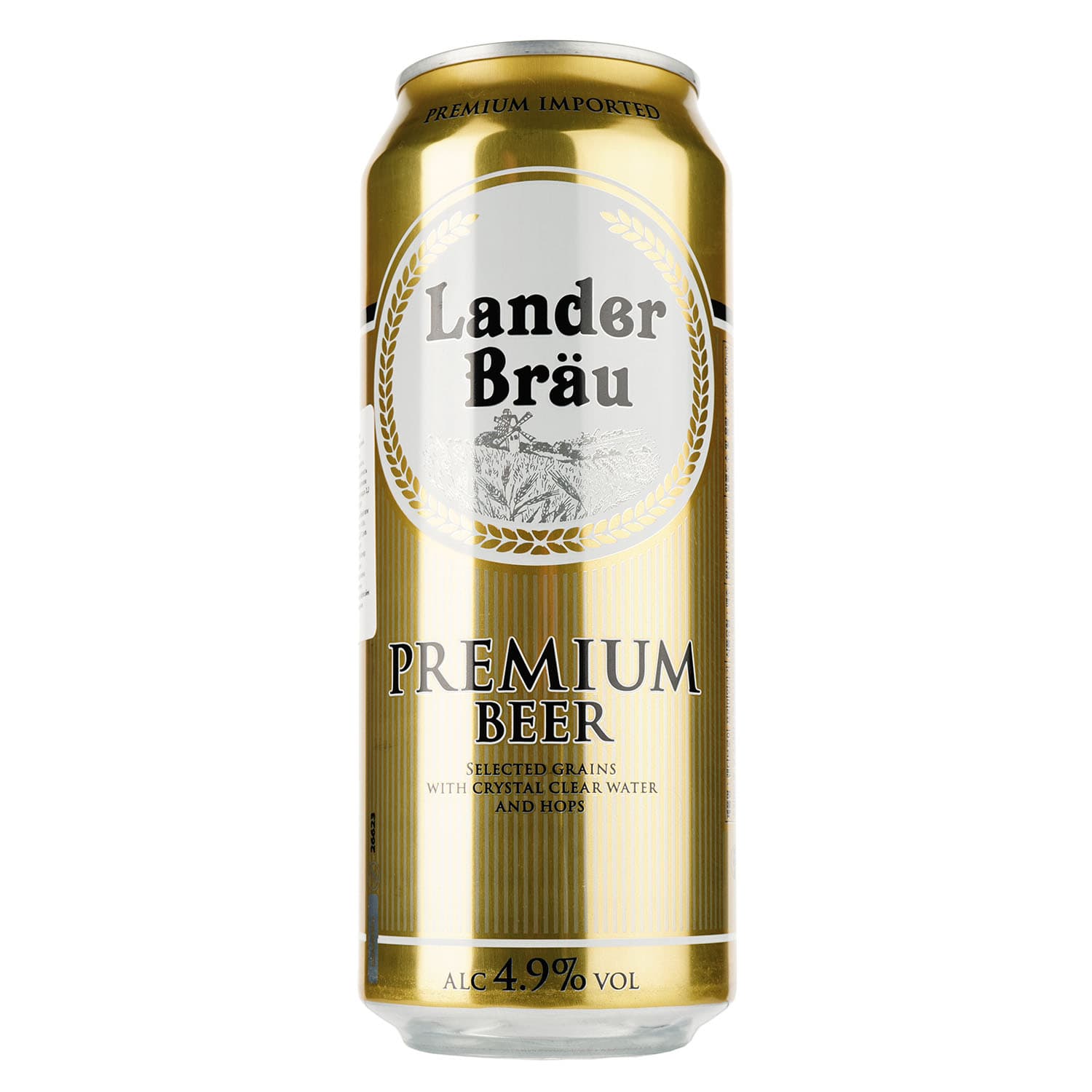 Пиво Landerbrau Premium Pilsner, світле, фільтроване, 4,9%, з/б, 0,5 л - зображення 1