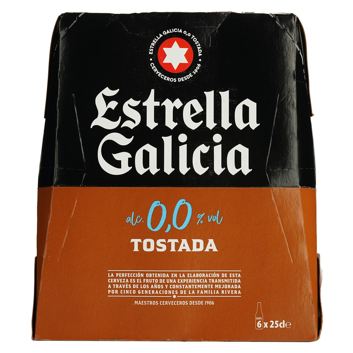 Упаковка пива Estrella Galicia Tostada безалкогольне світле 0% 1.5 л (0.25 л х 6 шт.) - зображення 4
