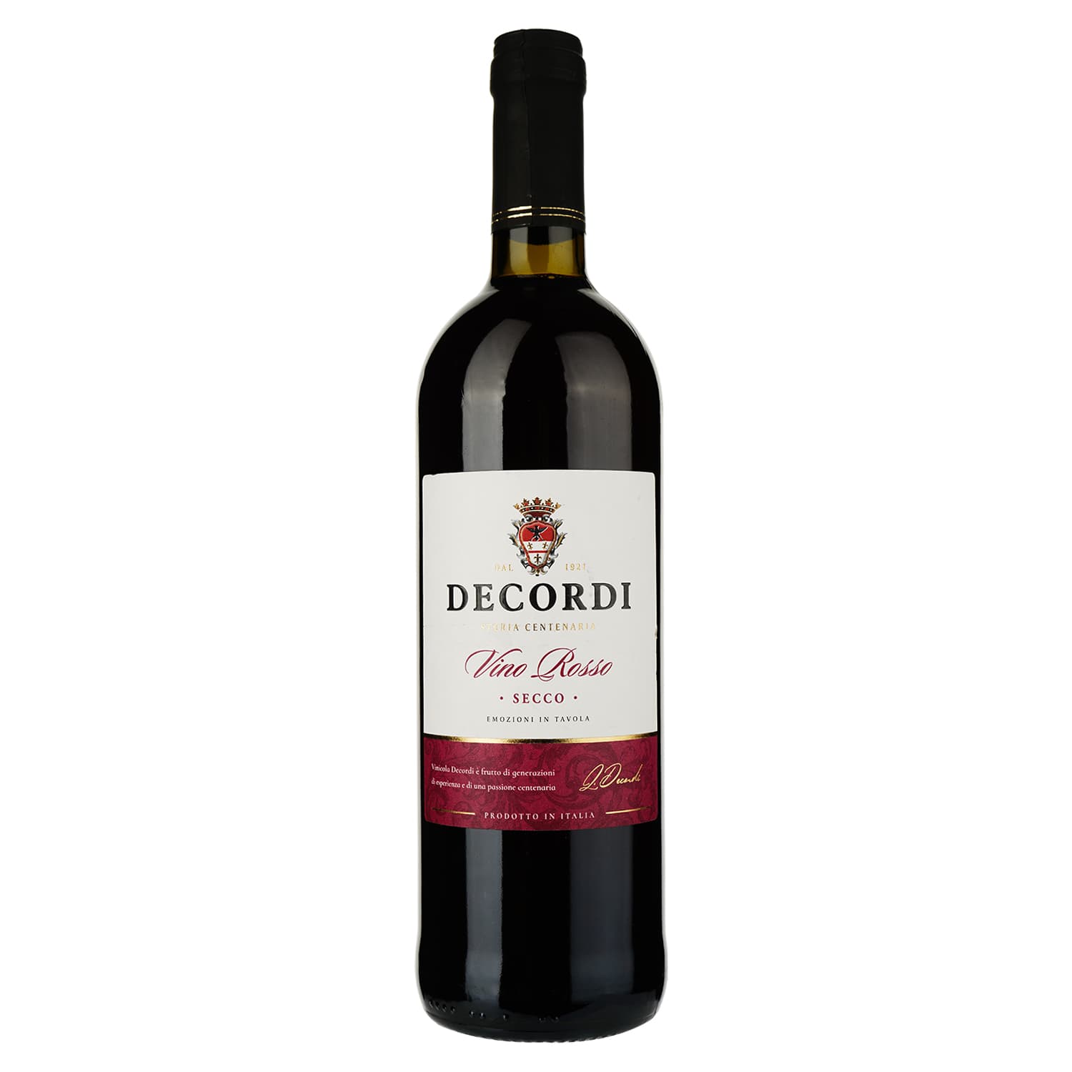 Вино Decordi Vino Rosso Secco, червоне, сухе, 10,5%, 0,75 л - зображення 1