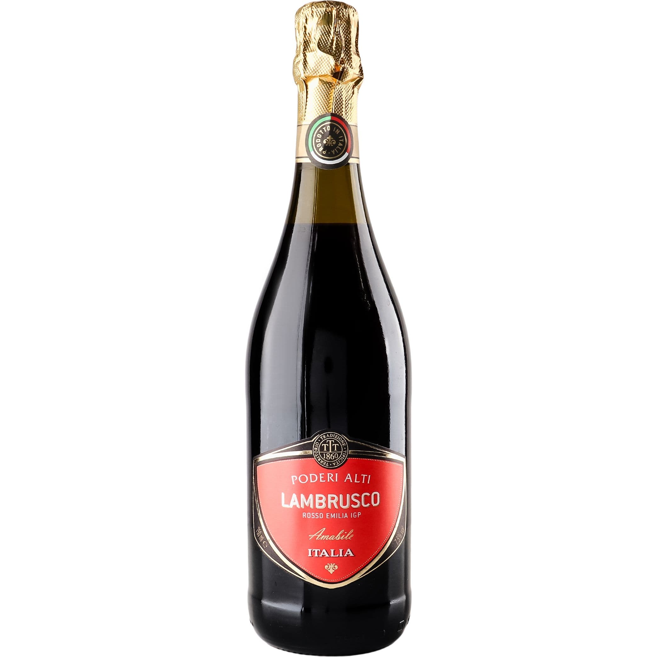 Вино ігристе Poderi Alti Lambrusco dell'Emilia червоне напівсолодке 7.5% 0.75 л (955) - зображення 1